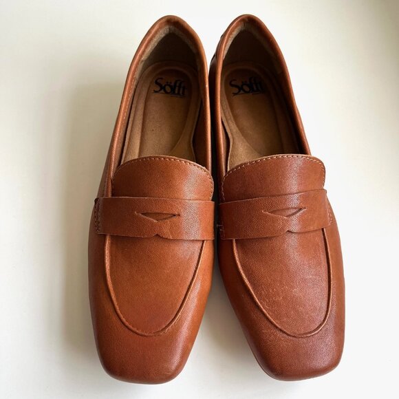 New! Sofft Leather Penny Loafers in Rich Brown | Size 8.5M - Picture 1 of 7